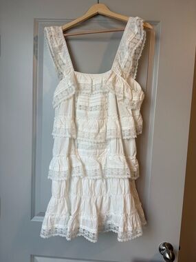 White Tiered Lace Summer Romper